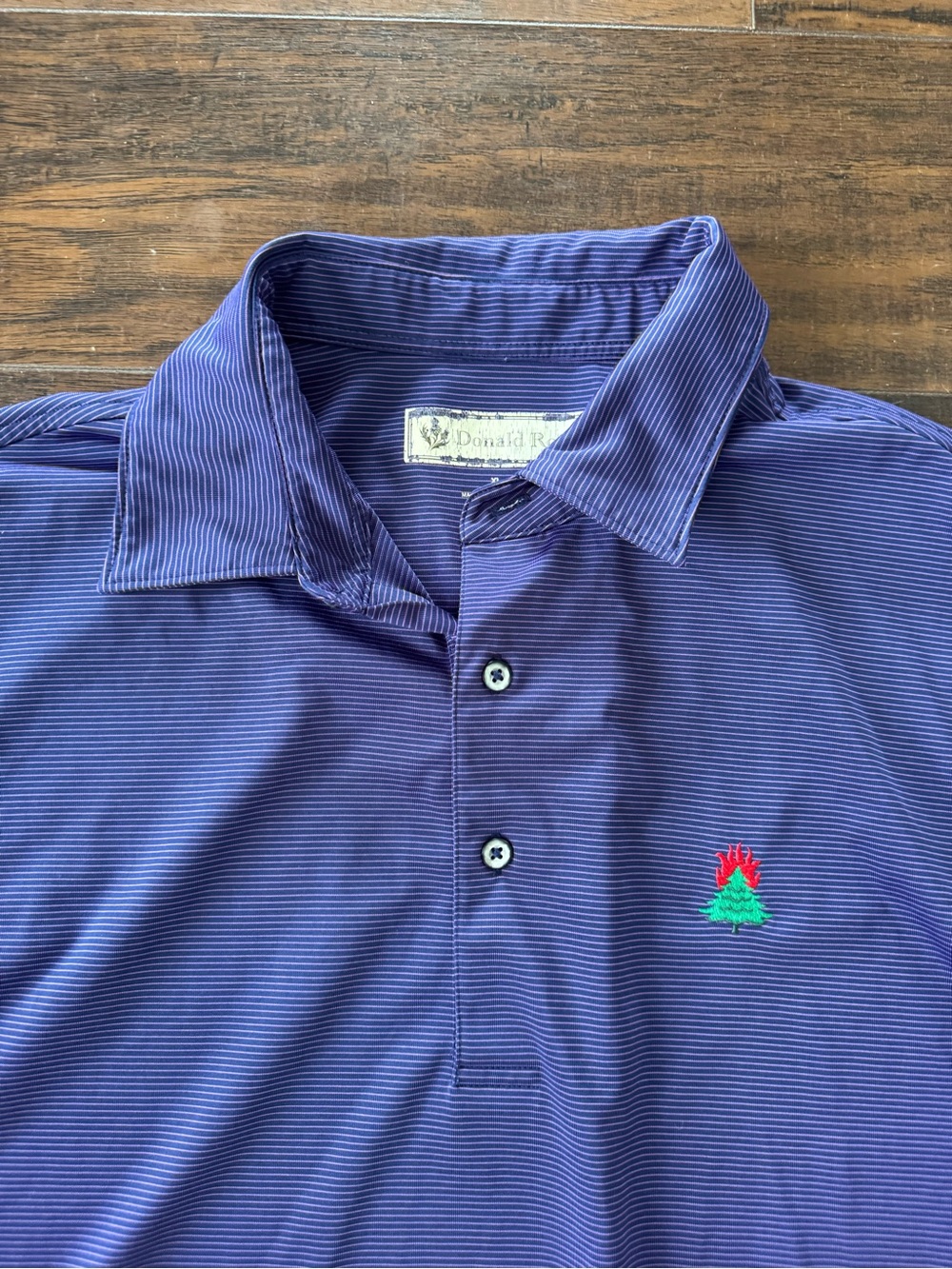 Donald Ross Burning Tree Club MD PURPLE STRIPED XLGolf Polo Shirt